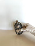 Vintage Art Nouveau Flask | Floral Embossed Silver-Plated Flask 1930s | Barware