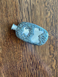 Vintage Art Nouveau Flask | Floral Embossed Silver-Plated Flask 1930s | Barware
