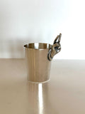 Napier Two-Fingers Jigger | Silver-Plated Figural Shot Glass | Vintage Barware Measure