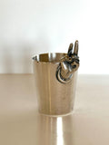 Napier Two-Fingers Jigger | Silver-Plated Figural Shot Glass | Vintage Barware Measure