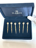 Sterling Silver Cocktail Picks, Art Deco Martini Picks, Ilaria Peru, Vintage Barware Gift