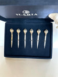 Sterling Silver Cocktail Picks, Art Deco Martini Picks, Ilaria Peru, Vintage Barware Gift