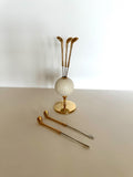 Vintage Golf Cocktail Picks, 1970s Gold-Plated Golf Martini Forks, Barware Gift