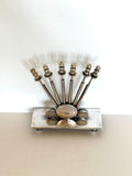 Art Deco Cocktail Picks Set | Mid Century Silver-Plated Martini Picks