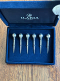 Sterling Silver Cocktail Picks, Art Deco Martini Picks, Ilaria Peru, Vintage Barware Gift