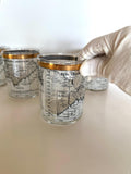 Vintage Dow Jones Glasses, Cera Stock Market Glassware Set of 8 | New Old Stock