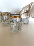 Vintage Dow Jones Glasses, Cera Stock Market Glassware Set of 8 | New Old Stock