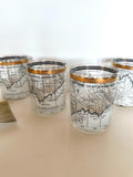 Vintage Dow Jones Glasses, Cera Stock Market Glassware Set of 8 | New Old Stock