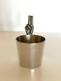 Vintage Two-Fingers Jigger | Pewter Figural Shot Glass 1940s | Vintage Barware
