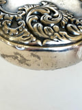 Vintage Art Nouveau Flask | Floral Embossed Silver-Plated Flask 1930s | Barware