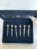 Sterling Silver Cocktail Picks, Art Deco Martini Picks, Ilaria Peru, Vintage Barware Gift