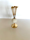Vintage Golf Cocktail Picks, 1970s Gold-Plated Golf Martini Forks, Barware Gift