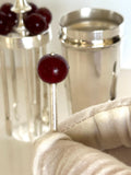 Miniature 1940s Cocktail Shaker, Cherry Picks Set, P.H. Vogel & Co.