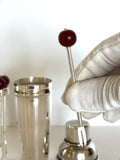 Miniature 1940s Cocktail Shaker, Cherry Picks Set, P.H. Vogel & Co.