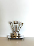 Art Deco Cocktail Picks Set | Mid Century Silver-Plated Martini Picks
