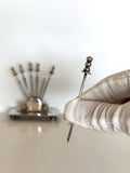 Art Deco Cocktail Picks Set | Mid Century Silver-Plated Martini Picks