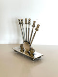 Art Deco Cocktail Picks Set | Mid Century Silver-Plated Martini Picks