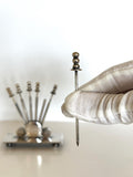 Art Deco Cocktail Picks Set | Mid Century Silver-Plated Martini Picks