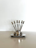 Art Deco Cocktail Picks Set | Mid Century Silver-Plated Martini Picks