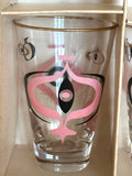 Vintage Libbey Atomic Glasses, Seville Pattern 1960s, New Old Stock Original Box, Set of 8