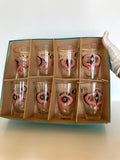 Vintage Libbey Atomic Glasses, Seville Pattern 1960s, New Old Stock Original Box, Set of 8
