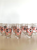 Vintage Libbey Atomic Glasses, Seville Pattern 1960s, New Old Stock Original Box, Set of 8