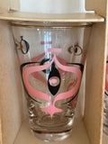 Vintage Libbey Atomic Glasses, Seville Pattern 1960s, New Old Stock Original Box, Set of 8