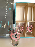Vintage Libbey Atomic Glasses, Seville Pattern 1960s, New Old Stock Original Box, Set of 8
