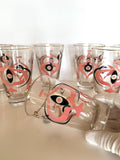 Vintage Libbey Atomic Glasses, Seville Pattern 1960s, New Old Stock Original Box, Set of 8