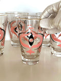 Vintage Libbey Atomic Glasses, Seville Pattern 1960s, New Old Stock Original Box, Set of 8