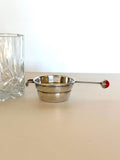 Sterling Silver Rollover Jigger, Red Stone Finial