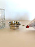 Sterling Silver Rollover Jigger, Red Stone Finial