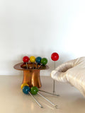 Retro Cocktail Picks Copper Top Hat Holder, Multi-Colored Ball Finials