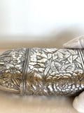 Vintage Floral Flask by Simpson Hall Miller, Repousse Antique Flask
