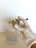 Sterling Silver Rollover Jigger, Red Stone Finial