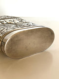 Vintage Floral Flask by Simpson Hall Miller, Repousse Antique Flask