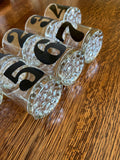 Mid Century Numbered Glasses, Heavy Old-Fashioned Glasses