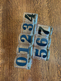 Mid Century Numbered Glasses, Heavy Old-Fashioned Glasses