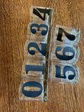 Mid Century Numbered Glasses, Heavy Old-Fashioned Glasses