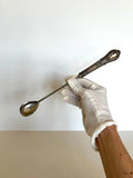 Sterling Silver Handled Cocktail Spoon, Ornate Chunky Handle - Southern Vintage Wares