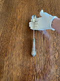 Sterling Silver Handled Cocktail Spoon, Ornate Chunky Handle - Southern Vintage Wares