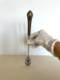 Sterling Silver Handled Cocktail Spoon, Ornate Chunky Handle - Southern Vintage Wares