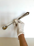 Sterling Silver Handled Cocktail Spoon, Ornate Chunky Handle - Southern Vintage Wares