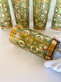 Mid Century Glasses, Polka Dot Gold Embossed, Mid Century Glassware - Southern Vintage Wares