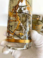Cera World Atlas Map Glasses (6), Cera Atlas Glasses - Southern Vintage Wares