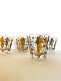 Culver Mardi Gras Jeweled Glasses (Set of 4), Culver Mardi Gras Rocks Glasses - Southern Vintage Wares