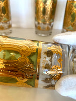Georges Briard Glasses (6), Mid Century Gold Glasses, Briard Glassware - Southern Vintage Wares