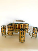 Culver Pisa Glasses Caddy Set (8 Glasses), Culver Caddy Set, Mid Century Glassware - Southern Vintage Wares