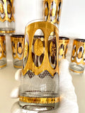 Culver "Regency White" Glasses, Culver Gold Glasses - Southern Vintage Wares