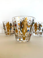 Culver Mardi Gras Jeweled Glasses (Set of 4), Culver Mardi Gras Rocks Glasses - Southern Vintage Wares